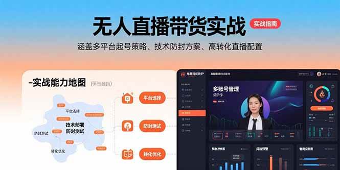 （15622期）无人直播带货实战，涵盖多平台起号策略、技术防封方案、高转化直播配置-优优云网创