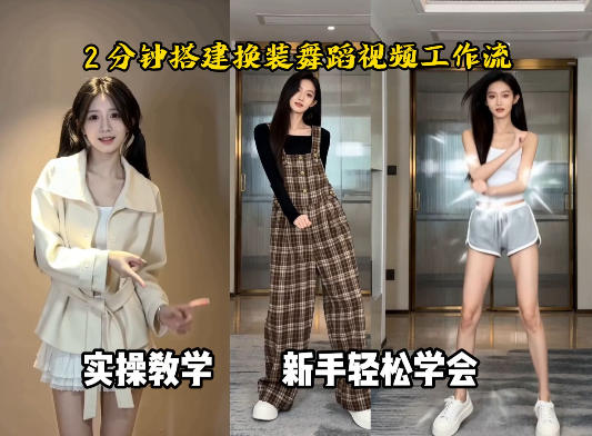 通过Coze工作流，制作《跳舞卡点换装视频》，两分钟制作完成，从0到1演示搭建过程-优优云网创