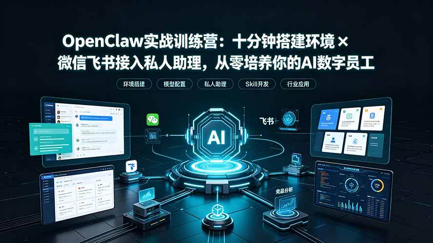 (19287期)OpenClaw实战特训营:十分钟搭建环境×微信飞书接入私人助理,从零培养你的AI数字员工-优优云网创