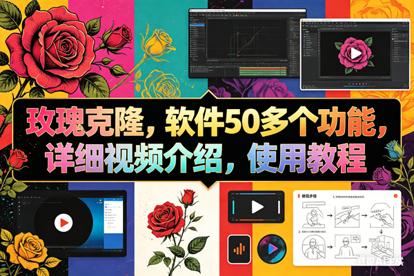 （18093期）玫瑰克隆工具，ai智能体软件，自媒体神器，一键爆款，60多个功能详细教程-优优云网创