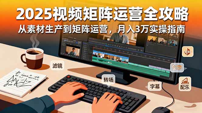 （16333期）2025短视频矩阵运营全攻略：从素材生产到矩阵运营，月入3万实操指南-优优云网创