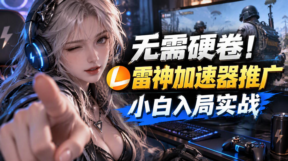 无需硬卷！雷神加速器推广，小白入局实战一天也能几十r-优优云网创