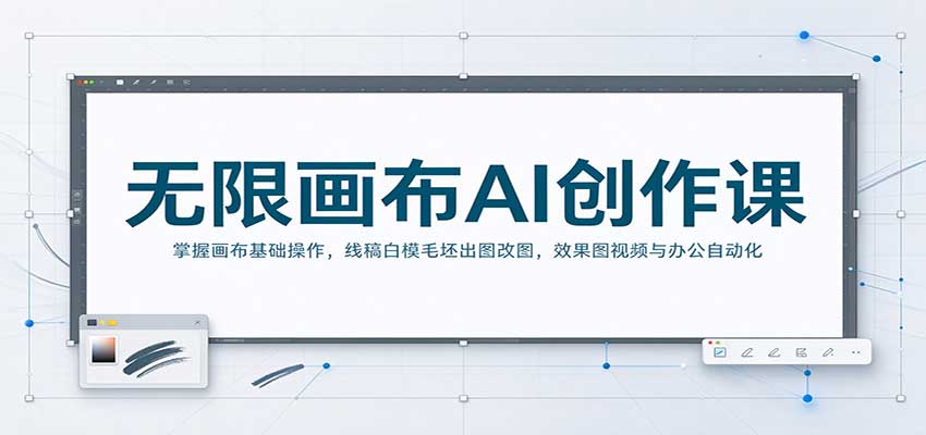 无限画布AI创作课：掌握画布基础操作，线稿白模毛坯出图改图，效果图视频与办公自动化-优优云网创