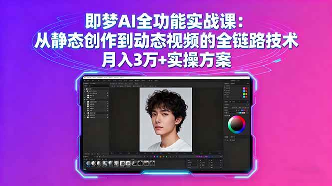 （16053期）即梦AI全功能实战课：从静态创作到动态视频的全链路技术 月入3万+实操方案-优优云网创