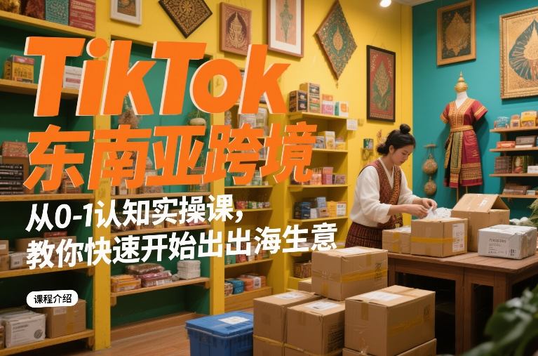 TikTok东南亚跨境从0-1认知实操课,教你快速开始出海生意-优优云网创