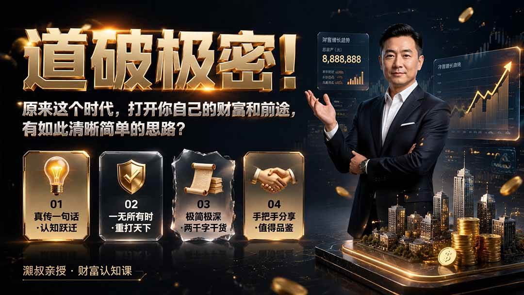 （19661期）付费文章：道破极密！原来这个时代，打开你自己的财富和前途，有如此清晰简单的思路？-优优云网创