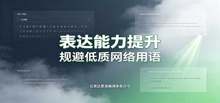 表达能力提升：语言塑造思想逻辑，规避低质网络用语，强化心智感知-优优云网创