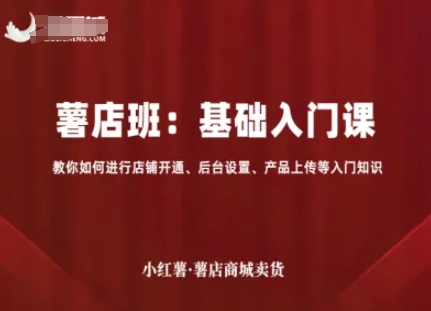 小红薯薯店商城卖货，基础入门课，教你如何进行店铺开通、后台设置、产品上传等入门知识-优优云网创
