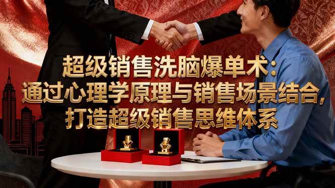 （16370期）超级销售洗脑爆单术：通过心理学原理与销售场景结合,打造超级销售思维体系-优优云网创