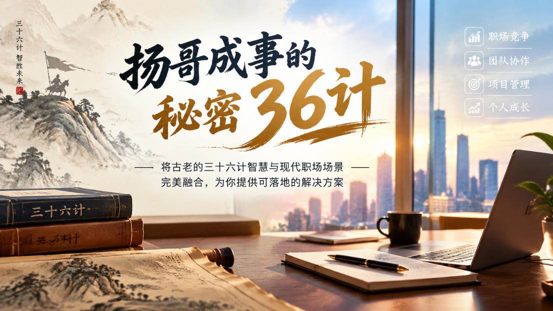 扬哥成事的秘密36计，将古老的三十六计智慧与现代职场场景完美融合，为你提供可落地的解决方案-优优云网创