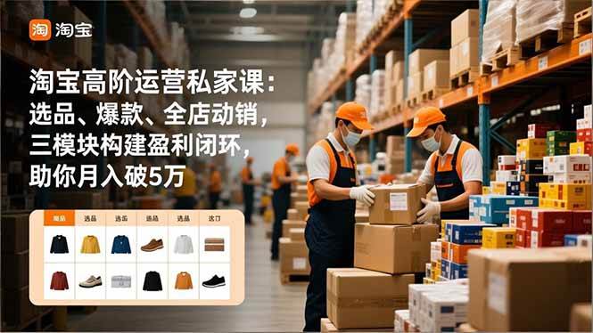 （16934期）淘宝高阶运营私家课：选品、爆款、全店动销，三模块构建盈利闭环，助你月入破5万（更新12月）-优优云网创