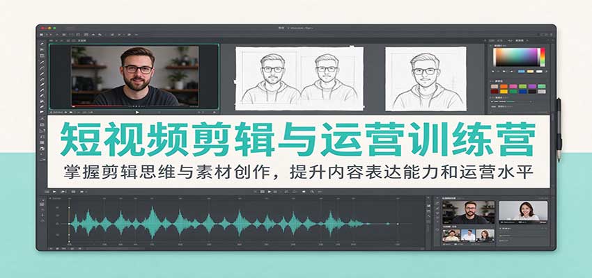 短视频剪辑与运营训练营：掌握剪辑思维与素材创作，提升内容表达能力和运营水平-优优云网创