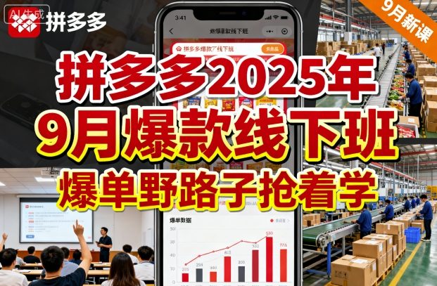 拼多多2025年9月爆款线下班，爆单野路子抢着学-优优云网创
