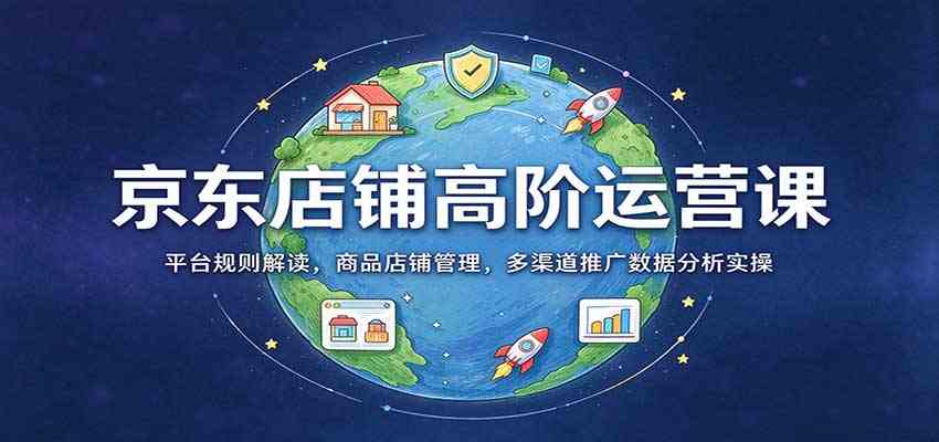 京东店铺高阶运营课：平台规则解读，商品店铺管理，多渠道推广数据分析实操-优优云网创