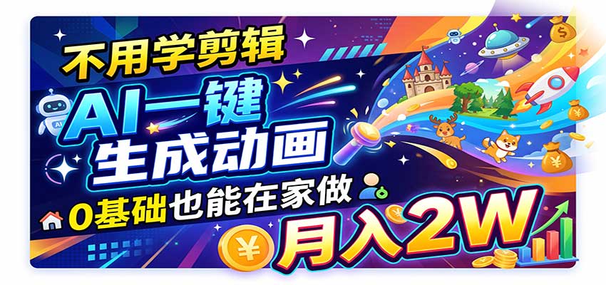 AI动画彻底爆了！一单500~800，全程派单，小白也能月入2W+-优优云网创