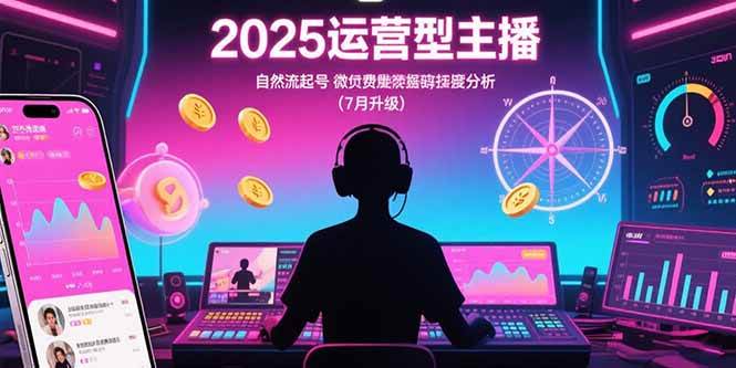 （15508期）2025运营型主播：自然流起号，微付费投放技巧，罗盘数据深度解析(7月更新)-优优云网创