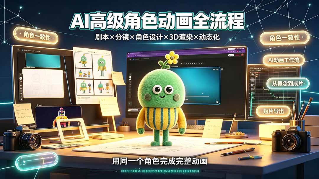 (19304期)AI高级角色动画全流程:剧本×分镜×角色设计×3D渲染×动态化,从概念到成片一站式教学-优优云网创