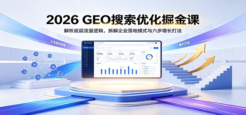 2026 GEO搜索优化掘金课：解析底层流量逻辑，拆解企业落地模式与六步增长打法-优优云网创