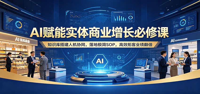 AI赋能实体商业增长必修课：知识库搭建人机协同，落地极简SOP，高效拓客业绩翻倍-优优云网创