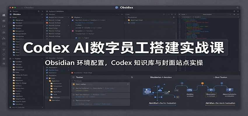 Codex AI数字员工搭建实战课：Obsidian 环境配置，Codex 知识库与封面站点实操-优优云网创
