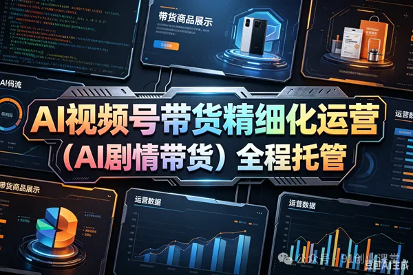 （AI剧情带货）视频号精细化代运营，历时两个月研究测试的新玩法，社裙免费参加-优优云网创