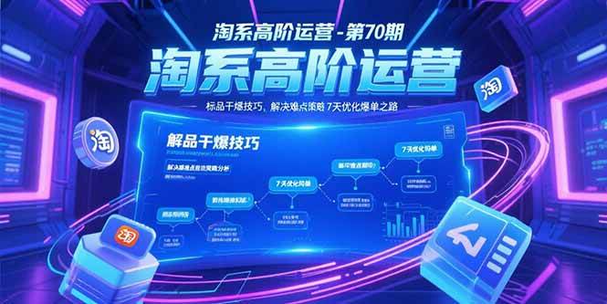 （15307期）淘系高阶运营-第70期，标品干爆技巧，解决难点策略，大佬操盘方法-优优云网创