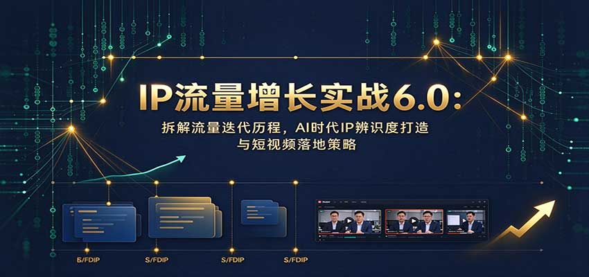 IP流量增长实战6.0：拆解流量迭代历程，AI时代IP辨识度打造与短视频落地策略-优优云网创