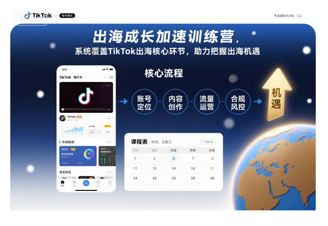 出海成长加速训练营,系统覆盖TikTok出海核心环节,助力把握出海机遇(更新)-优优云网创