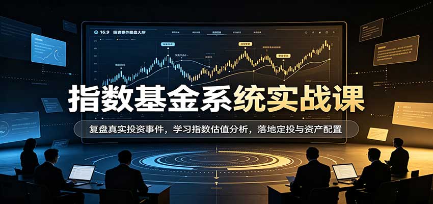 指数基金系统实战课：复盘真实投资事件，学习指数估值分析，落地定投与资产配置-优优云网创