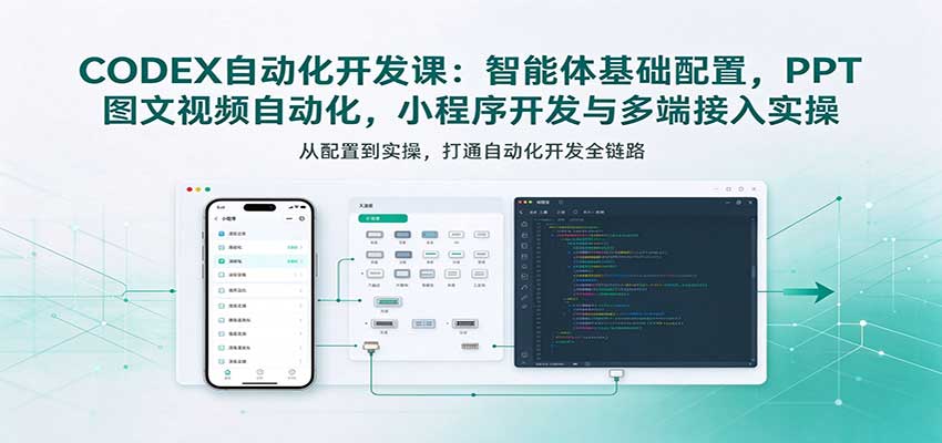 CODEX自动化开发课：智能体基础配置，PPT图文视频自动化，小程序开发与多端接入实操-优优云网创