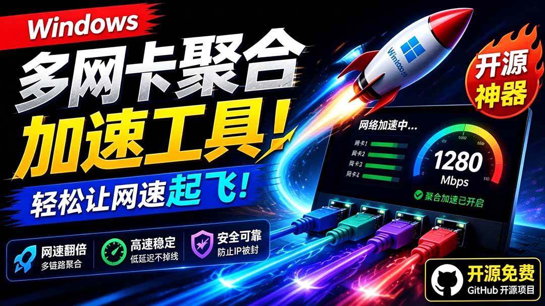 (19375期)Github开源黑科技!多网卡网速聚合加速工具,一键让你的电脑网速起飞,这感觉也太爽了HypoMux-优优云网创