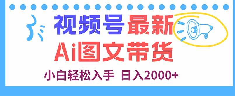 （16092期）视频号最新AI图文带货，每天几分钟，小白轻松入手，日入2000+-优优云网创