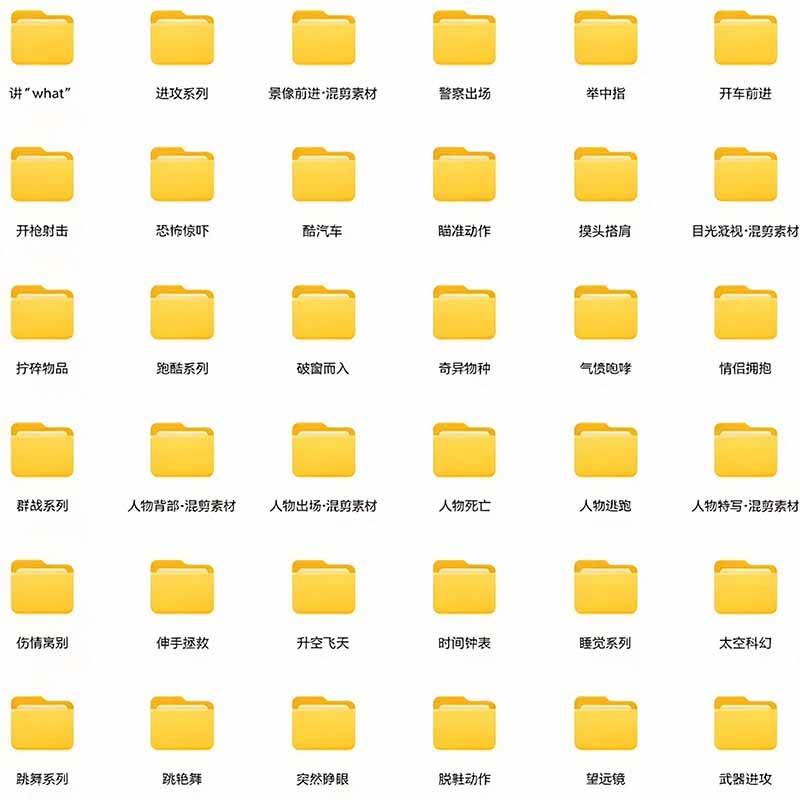 （21008期）【影视剪辑素材合集】15800+高清混剪卡点｜热门影视精彩片段｜人物/城市/场景全覆盖，中文分类清晰