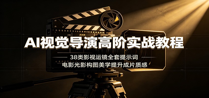 AI视觉导演高阶实战教程:38类影视运镜全套提示词,电影光影构图美学提升成片质感-优优云网创