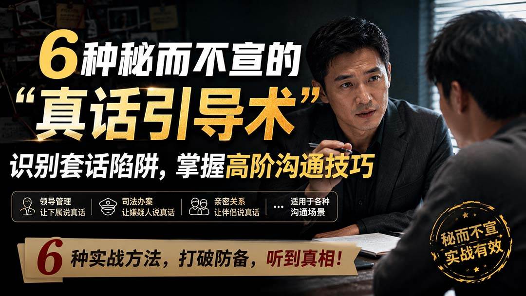 （20113期）付费文章：6种秘而不宣的“真话引导术”识别套话陷阱，掌握高阶沟通技巧-优优云网创