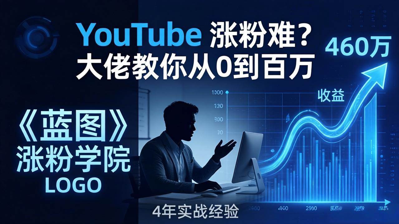 （17836期）YouTube 涨粉难？《蓝图涨粉学院》：4 年赚 460 万的大佬教策略，从0到百万有路径！-优优云网创