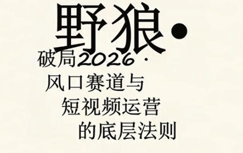 野狼团队·多平台实操运营课，覆盖AI口播、服装、好物、漫剪等热门玩法（更新4月）-优优云网创