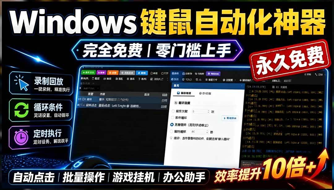（19423期）专业Windows键鼠自动化工具，免费永久使用，告别重复操作，小白也能快速创建自动化脚本 点点精灵-优优云网创