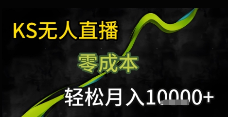 KS无人直播25年最新玩法，只需一部手机，轻松月入1W+【揭秘】-优优云网创
