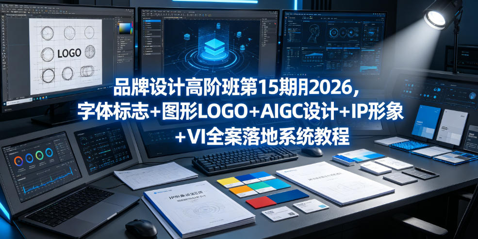 品牌设计高阶班第15期2026，字体标志＋图形LOGO＋AIGC设计＋IP形象＋VI全案落地系统教程-优优云网创