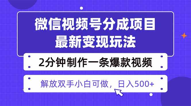 （16246期）视频号分成最新玩法，两天暴力起号变现1500+，爆款视频制作只需要2分钟…-优优云网创