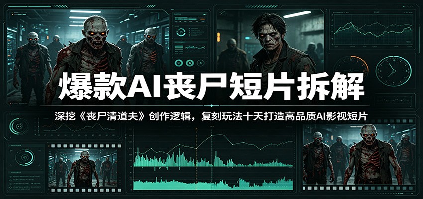 爆款AI丧尸短片拆解：深挖《丧尸清道夫》创作逻辑，复刻玩法快速打造高品质AI影视短片-优优云网创