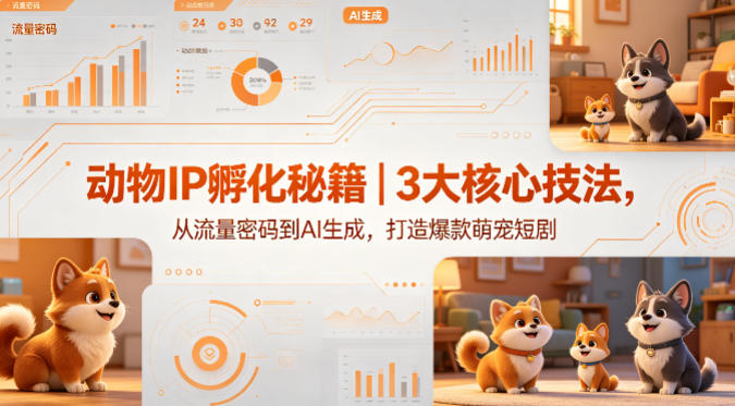 动物IP孵化秘籍｜3大核心技法，从流量密码到AI生成，打造爆款萌宠短剧-优优云网创