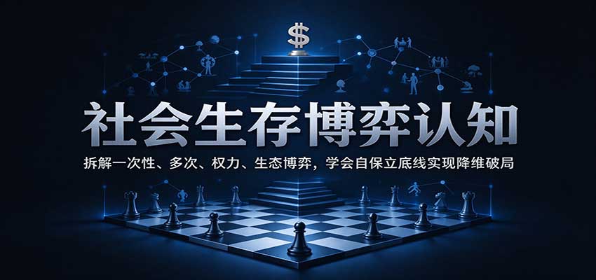 社会生存博弈认知：拆解一次性、多次、权力、生态博弈，学会自保立底线实现降维破局-优优云网创