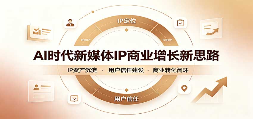 AI时代新媒体IP商业增长新思路：摒弃复杂运营套路，用极简思维打通获客路径-优优云网创