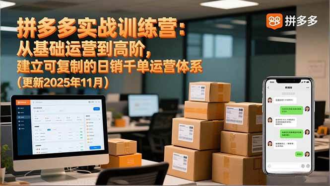 （16700期）拼多多实战训练营：从基础运营到高阶，建立可复制的日销千单运营体系（更新11月）-优优云网创