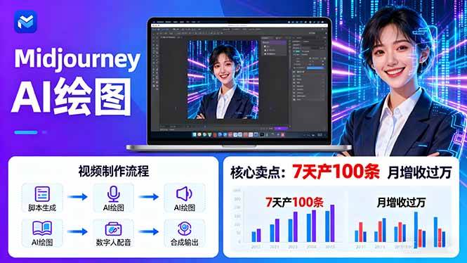 （16049期）AI绘图照片开口说话视频制作：Midjourney+数字人，7天产100条月增收过万-优优云网创