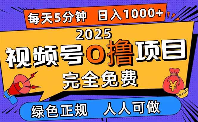 （16388期）2025视频号0撸项目，5分钟一个号，日入1000+，人人可做-优优云网创