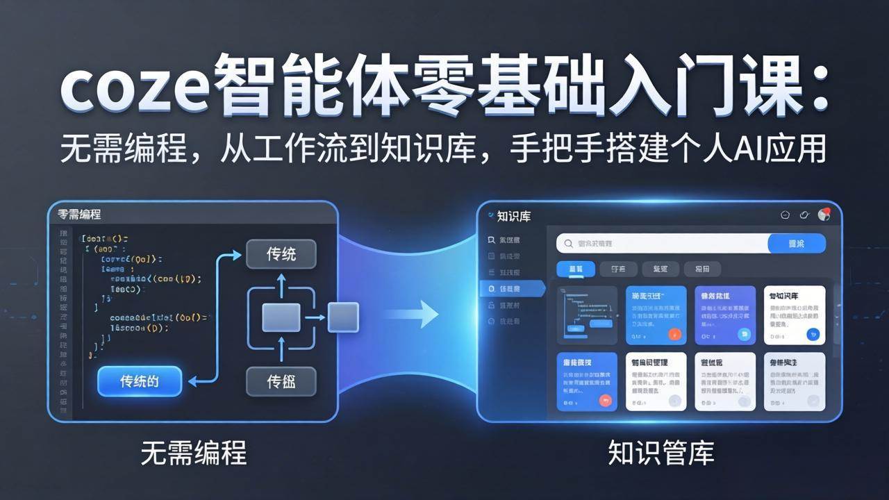 （17775期）coze智能体零基础入门课：无需编程，从工作流到知识库，手把手搭建个人AI应用-优优云网创