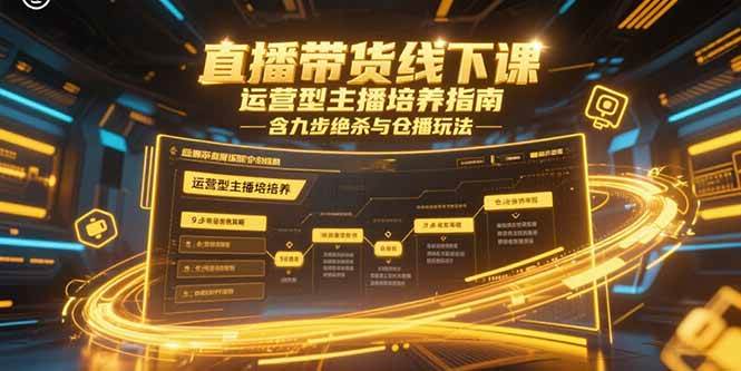 （15281期）直播带货线下课，运营型主播培养指南，含九步绝杀与仓播玩法-优优云网创